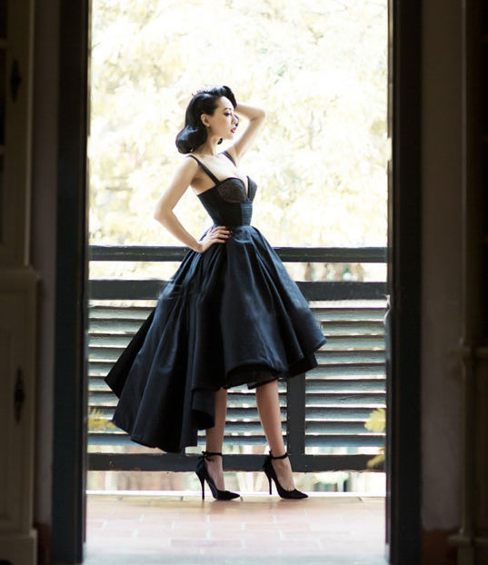 Little Black Dress Vintage Homecoming Dresses High Low Short Prom Dress Party Dress Homecoming Dress BabaMila