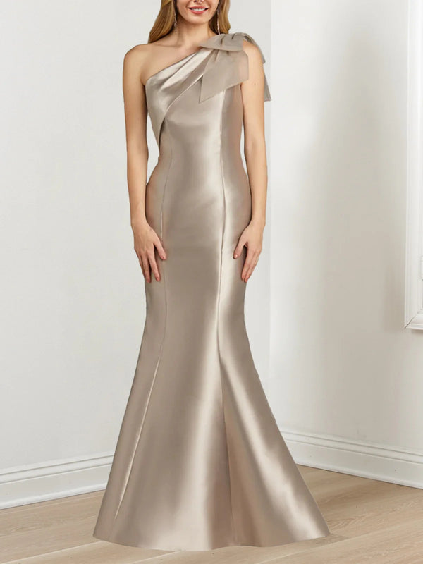 Trumpet/Mermaid One-Shoulder Sleeveless Floor-Length Evening Dresses BabaMila
