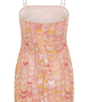 Mermaid Spaghetti Straps Sleeveless Short/Mini Homecoming Dress With Sequins BabaMila