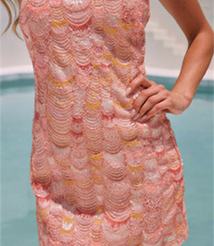 Mermaid Spaghetti Straps Sleeveless Short/Mini Homecoming Dress With Sequins BabaMila