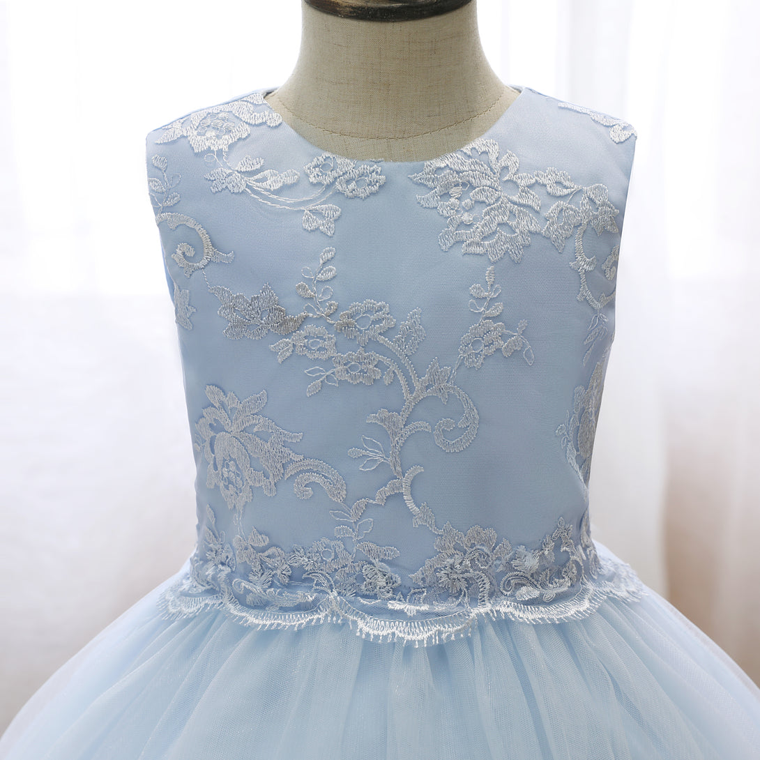 Scoop Neck Sleeveless Knee-Length Lace/Satin/Tulle Holiday＆Christmas Dresses With Belt Girls Gidiondress