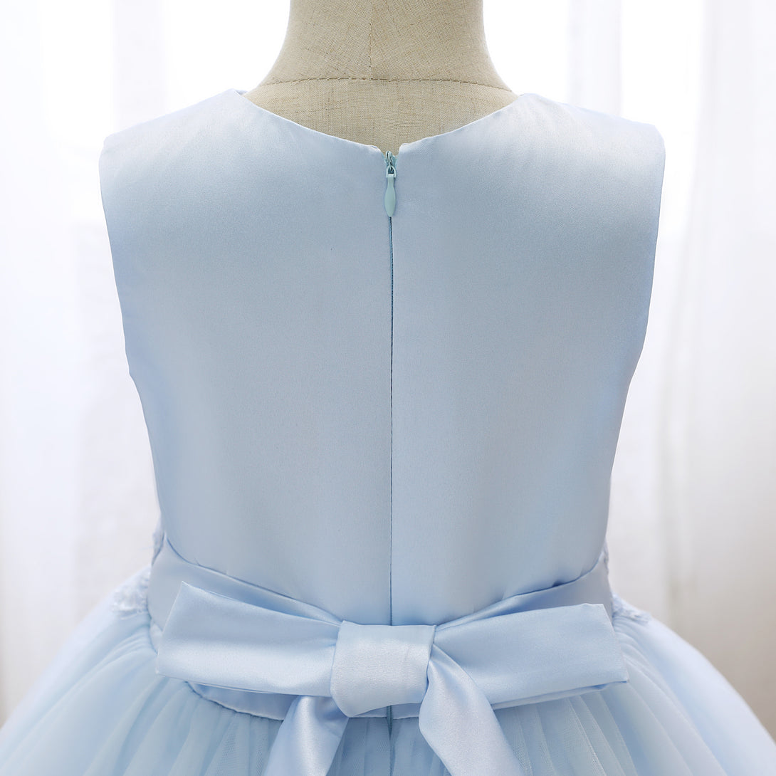 Scoop Neck Sleeveless Knee-Length Lace/Satin/Tulle Holiday＆Christmas Dresses With Belt Girls Gidiondress