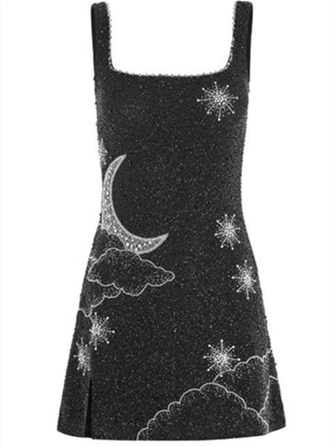 A Line/Princess Square Neck Sleeveless Short/Mini Midnight Homecoming Dress BabaMila