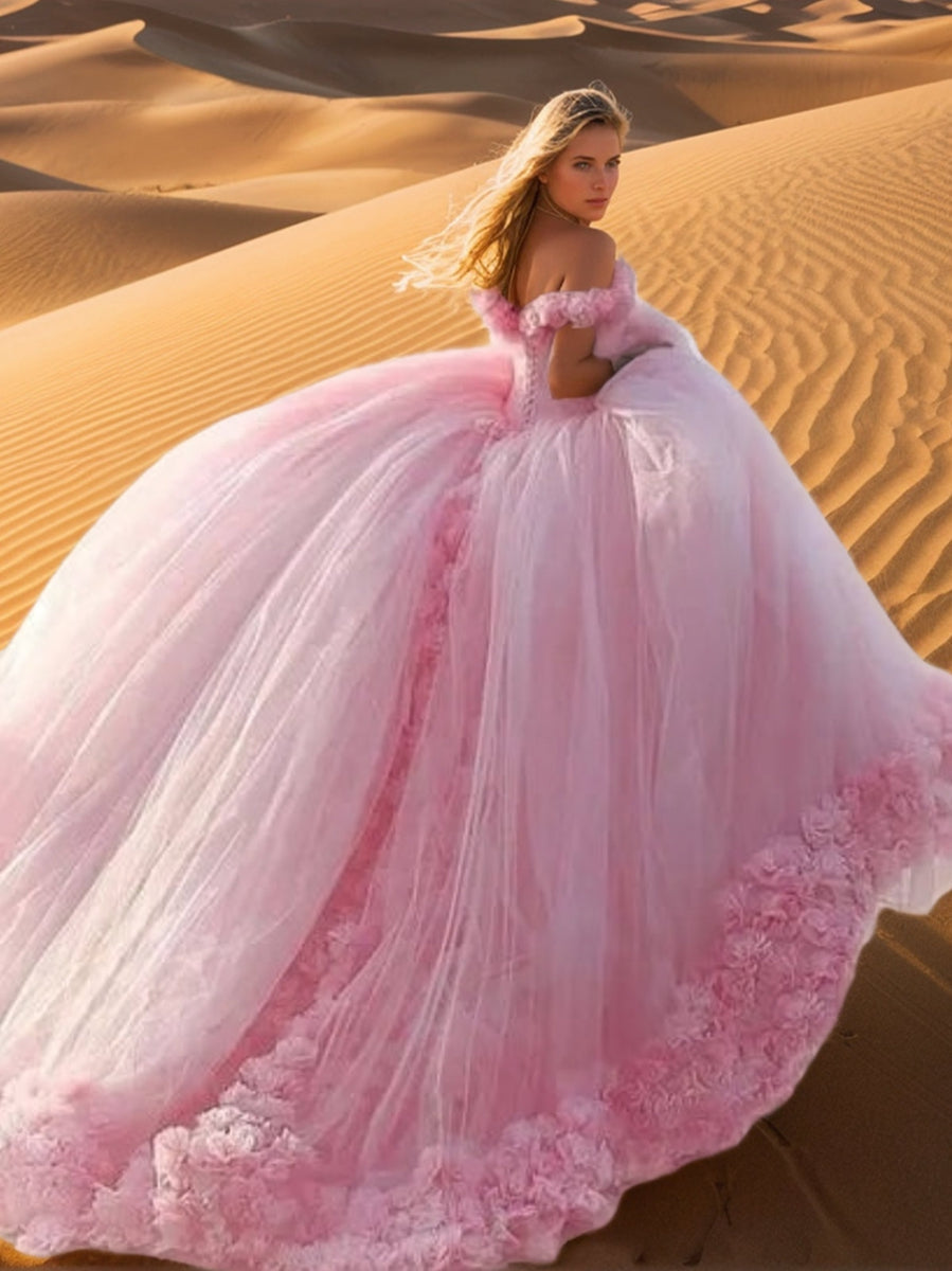 Ball Gown Off-the-Shoulder Sleeveless Gorgeous Wedding Dress with Embroidery BabaMila