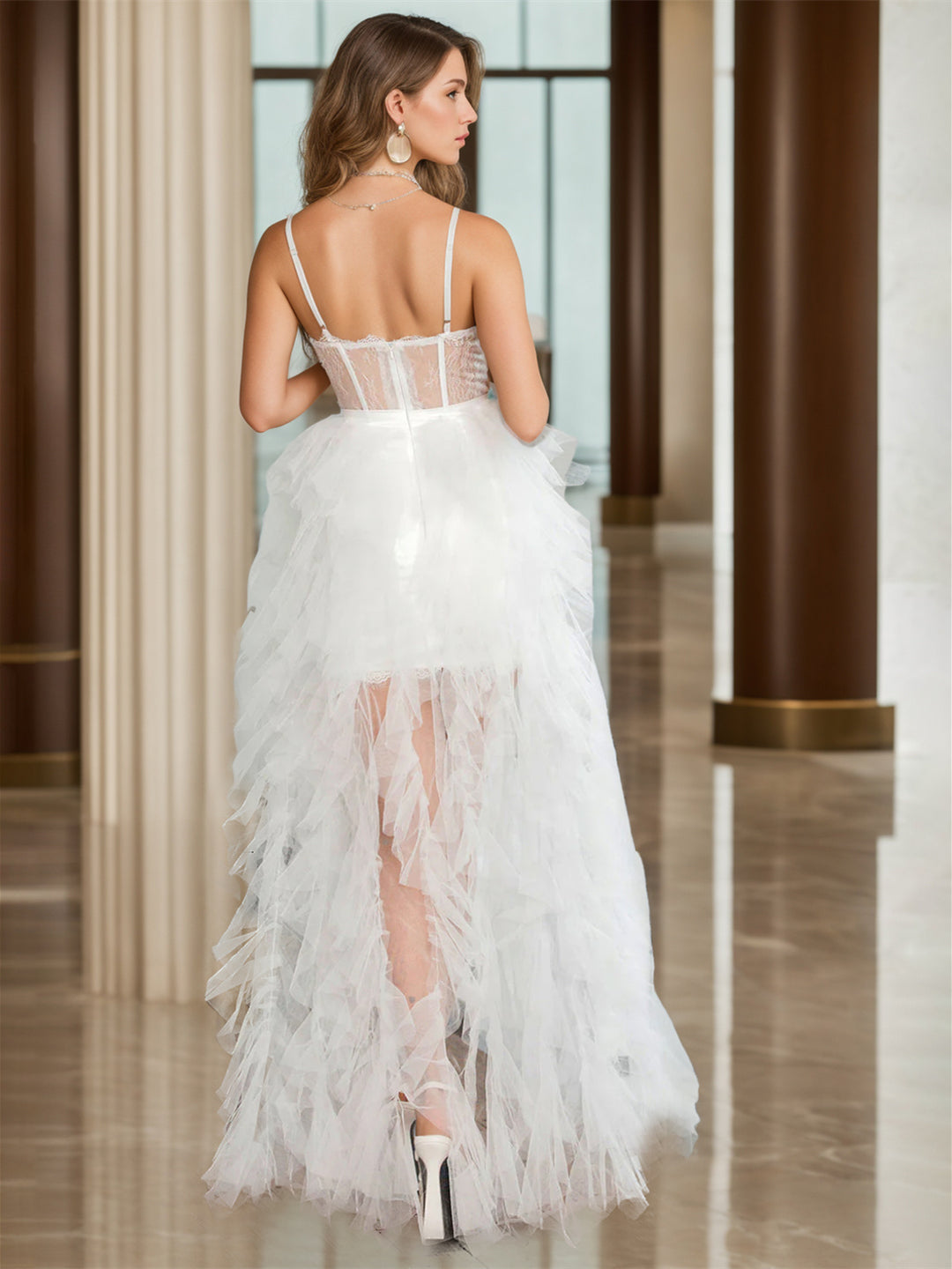 A-Line/Princess Sweetheart Sleeveless Asymmetrical Wedding Dress With Lace BabaMila