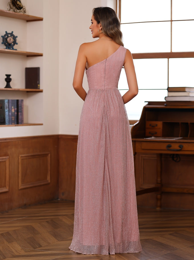 A-Line/Princess One-Shoulder Sleeveless Floor-Length Mother Of The Bride Dresses With Ruffles BabaMila