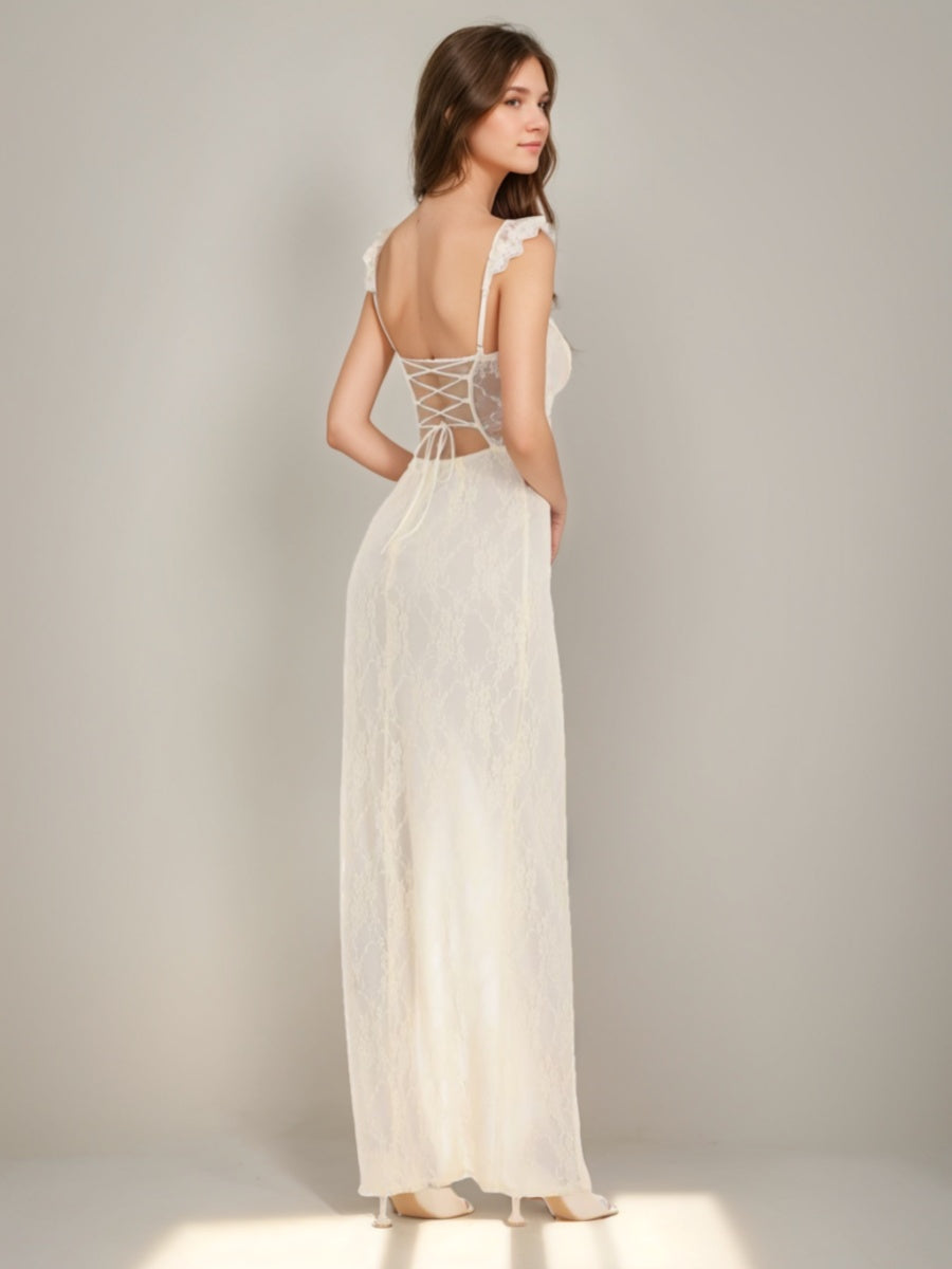 Sheath/Column Sweetheart Lace Prom Dresses with High Side/Slit BabaMila