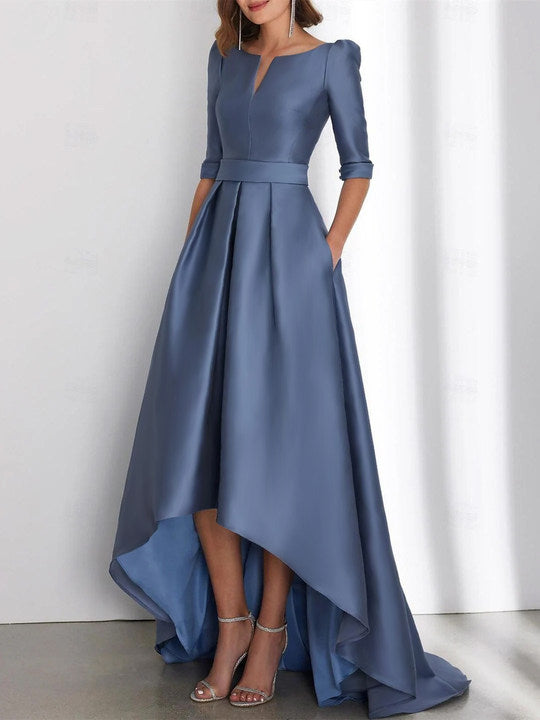 A-Line/Princess Half Sleeves Asymmetrical Mother Of The Bride Dresses With Pockets BabaMila