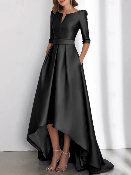 A-Line/Princess Half Sleeves Asymmetrical Mother Of The Bride Dresses With Pockets BabaMila