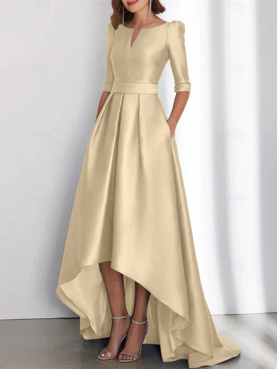 A-Line/Princess Half Sleeves Asymmetrical Mother Of The Bride Dresses With Pockets BabaMila