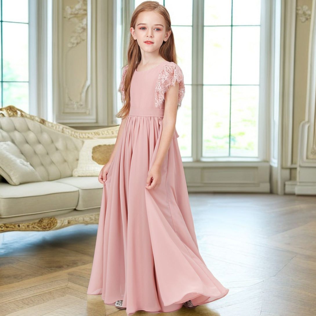 Chiffon Junior Bridesmaid Dress For Kids Wedding Pageant Birthday BabaMila