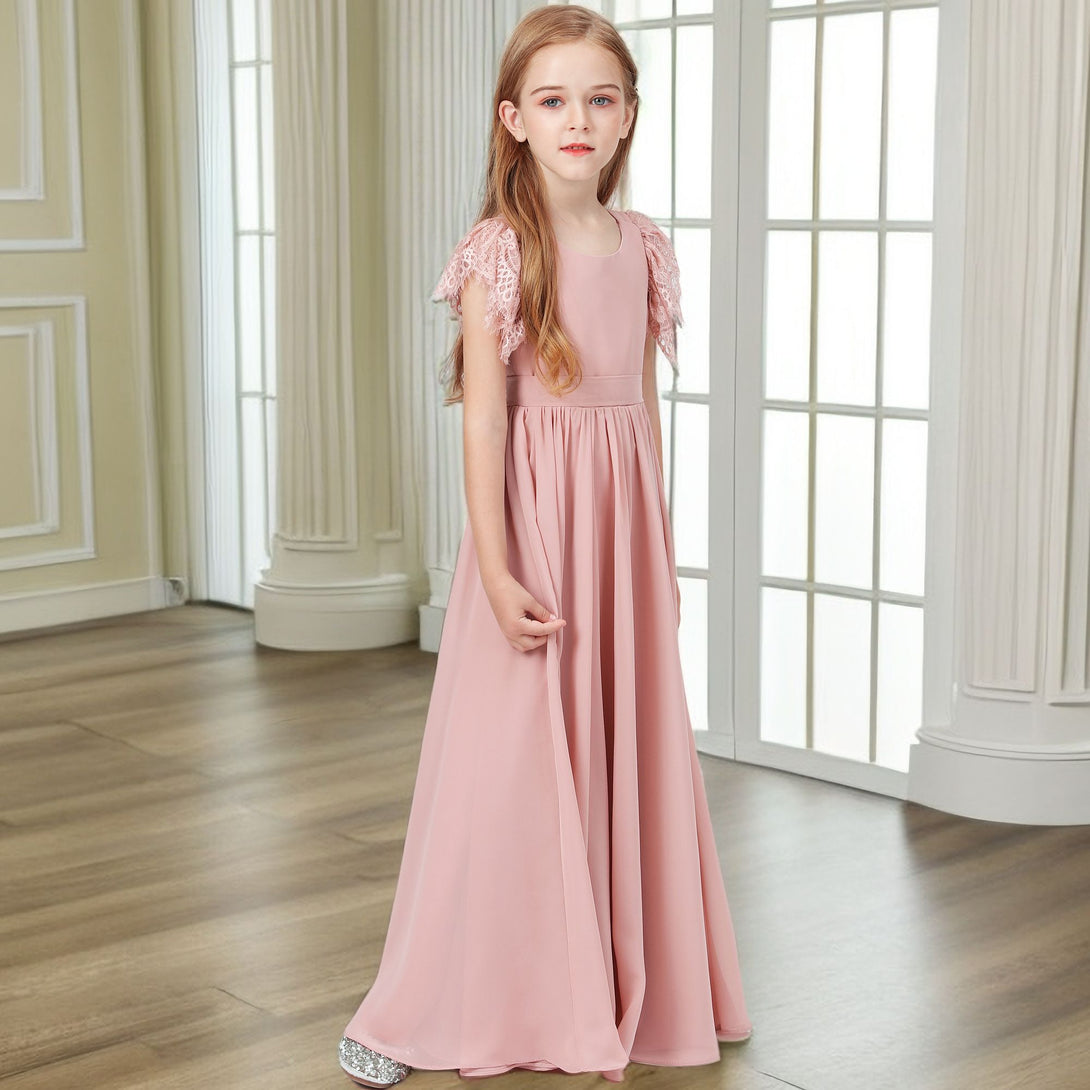 Chiffon Junior Bridesmaid Dress For Kids Wedding Pageant Birthday BabaMila