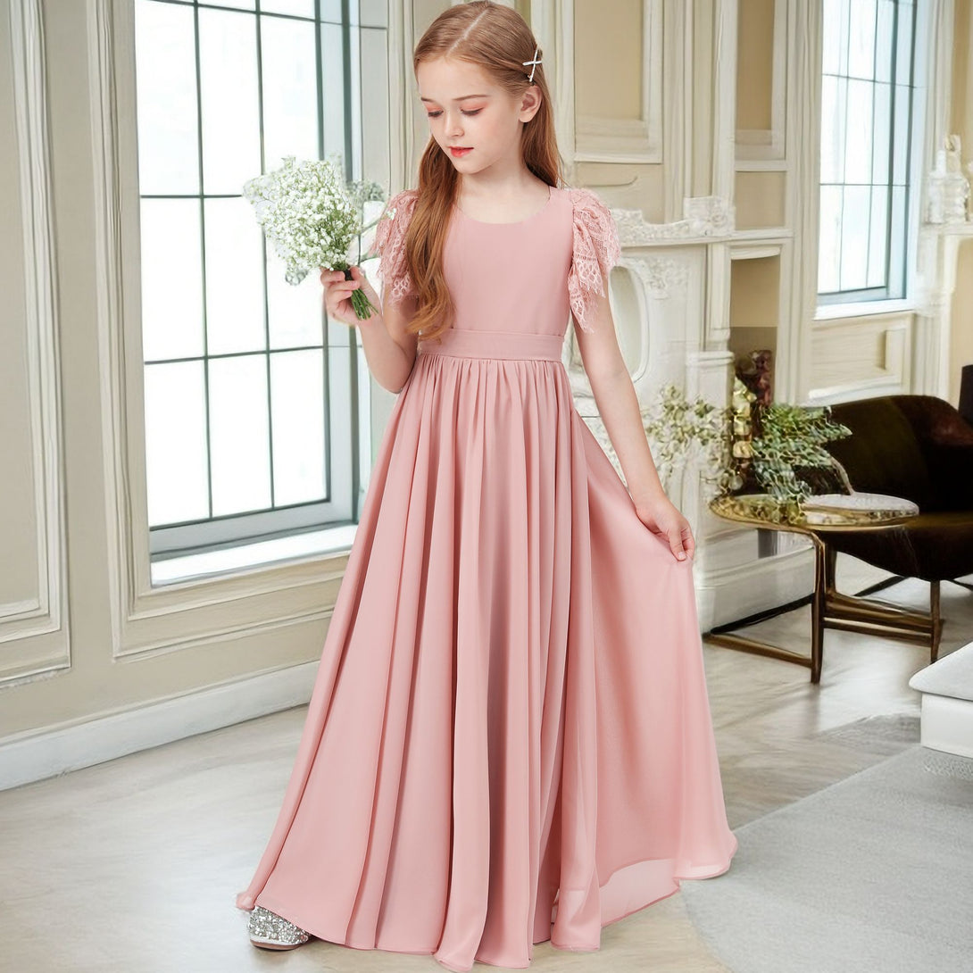 Chiffon Junior Bridesmaid Dress For Kids Wedding Pageant Birthday BabaMila