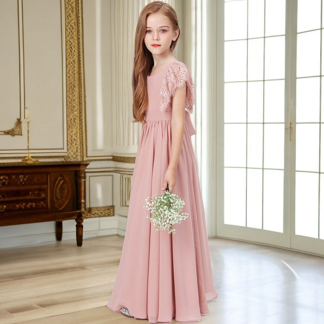 Chiffon Junior Bridesmaid Dress For Kids Wedding Pageant Birthday BabaMila