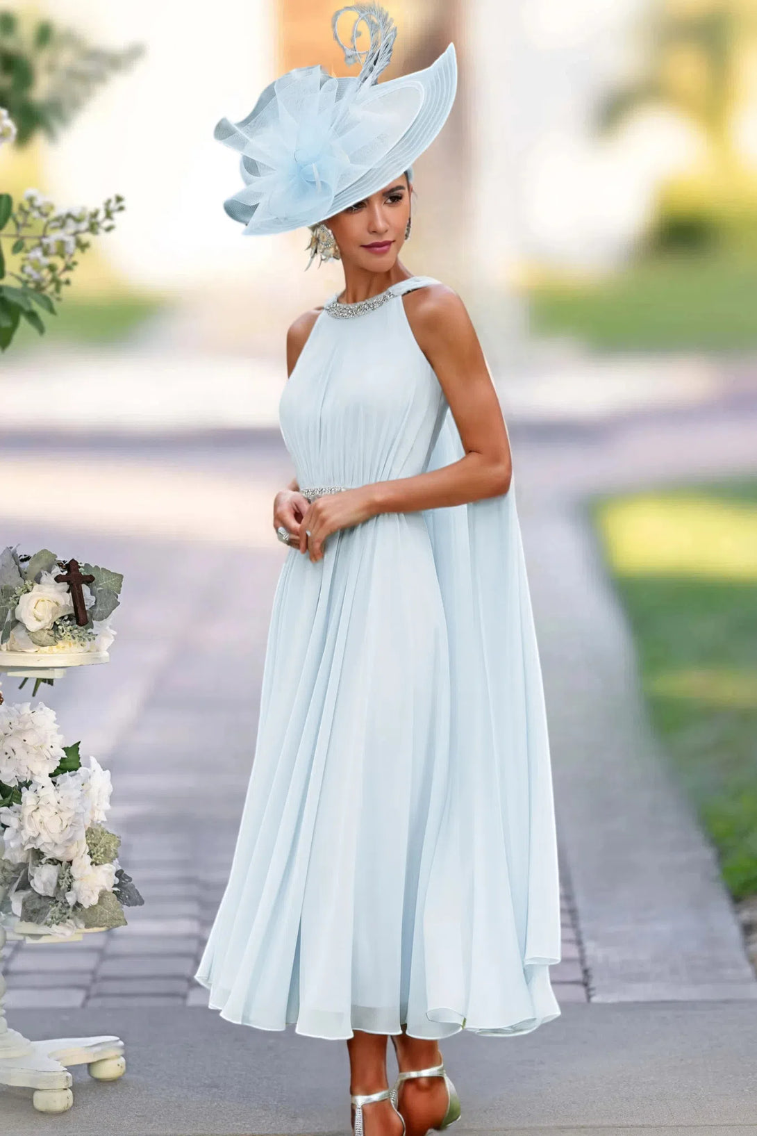 Prom Formal Dress Elegant Jewel Beading Long Chiffon Mother of the Bride Dresses BabaMila