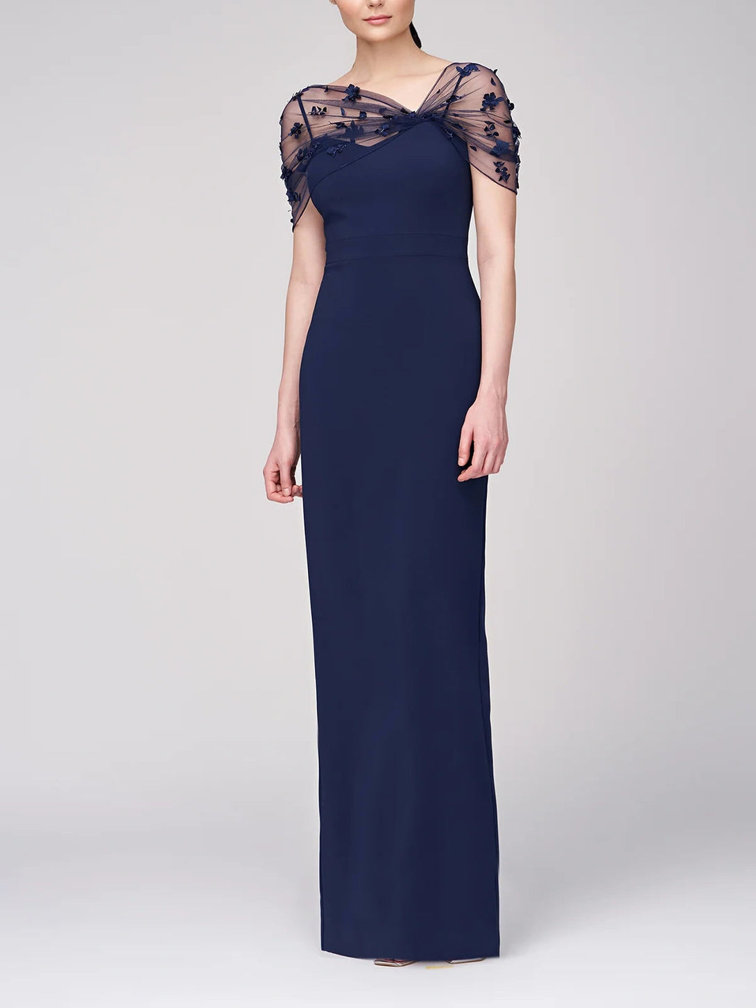Sheath/Column Spaghetti Straps Sleeveless Floor-Length Mother Of The Bride Dress With Watteau Train BabaMila