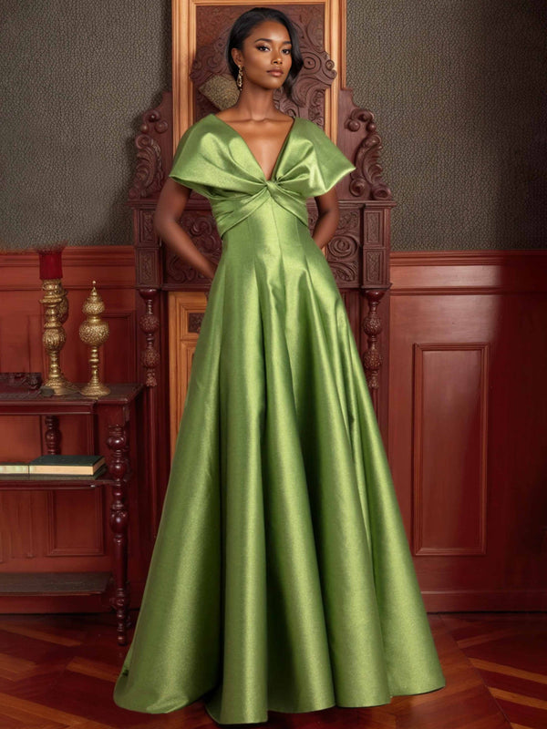 A-Line/Princess V-Neck Sleeveless Unique Mother Of The Bride Dresses With Ruffles BabaMila