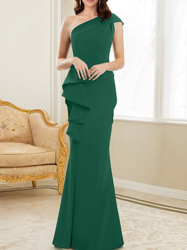 Trumpet/Mermaid One-Shoulder Floor-Length Mother Of The Bride Dresses BabaMila