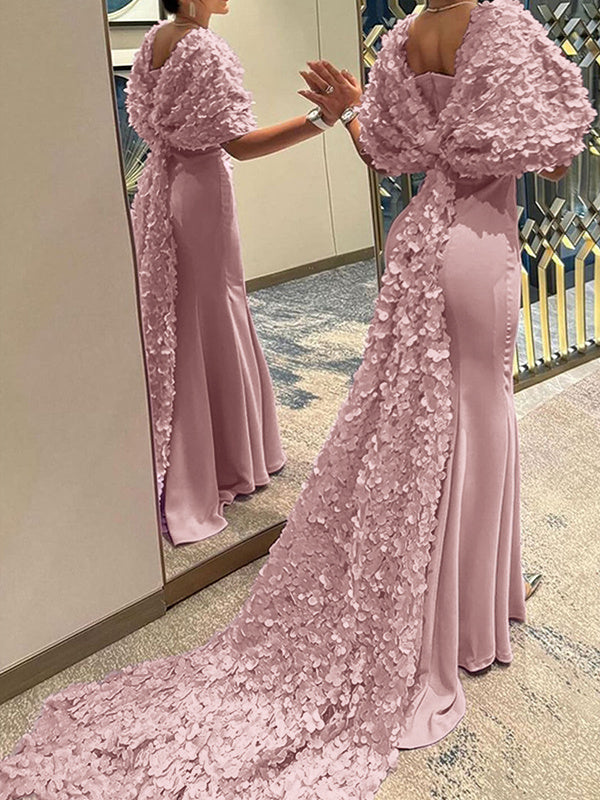 Mermaid/Trumpet Elastic Satin Sweetheart Sleeveless Sweep Train Evening Dresses BabaMila