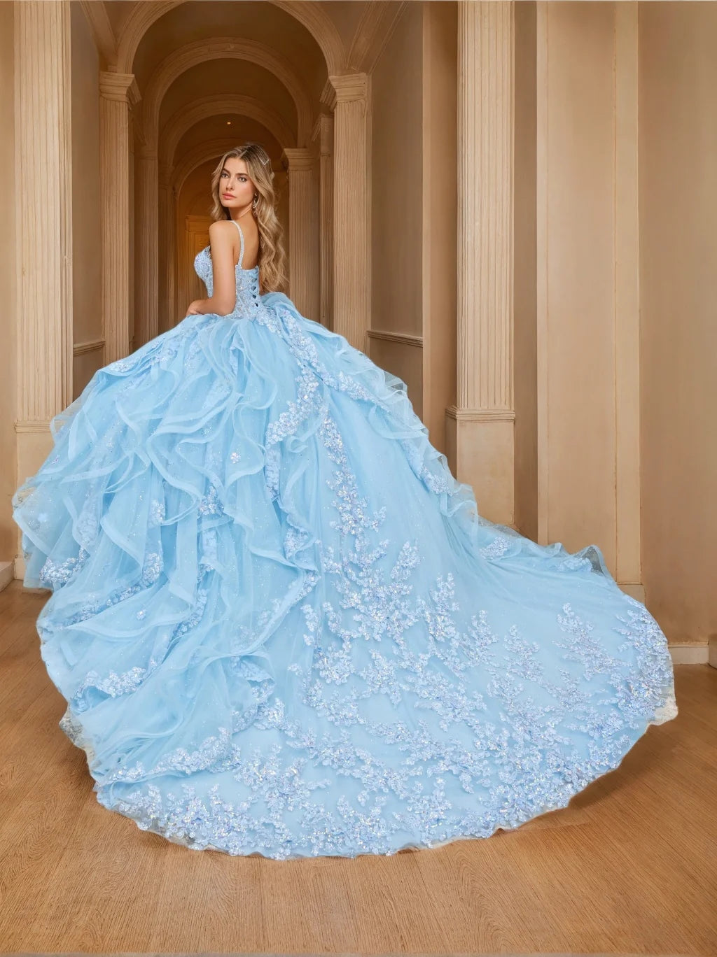 Ball Gown Strapless Sleeveless Floor-length Long Prom Dresses with Lace Appliques BabaMila
