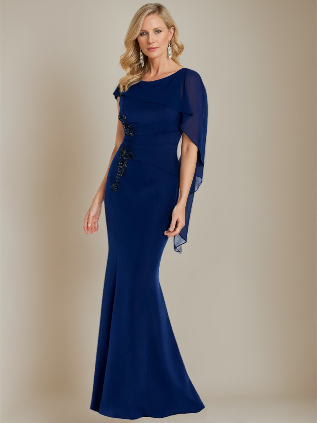 Mermaid/Trumpet Bateau Neck Sleeveless Floor-Length Mother Of The Bride Dresses BabaMila