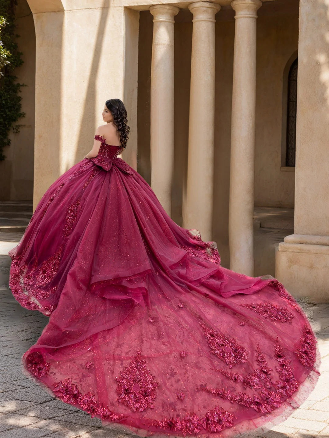 Ball Gown Off-the-Shoulder Sleeveless Floor-length Long Prom Dresses with Lace Appliques BabaMila