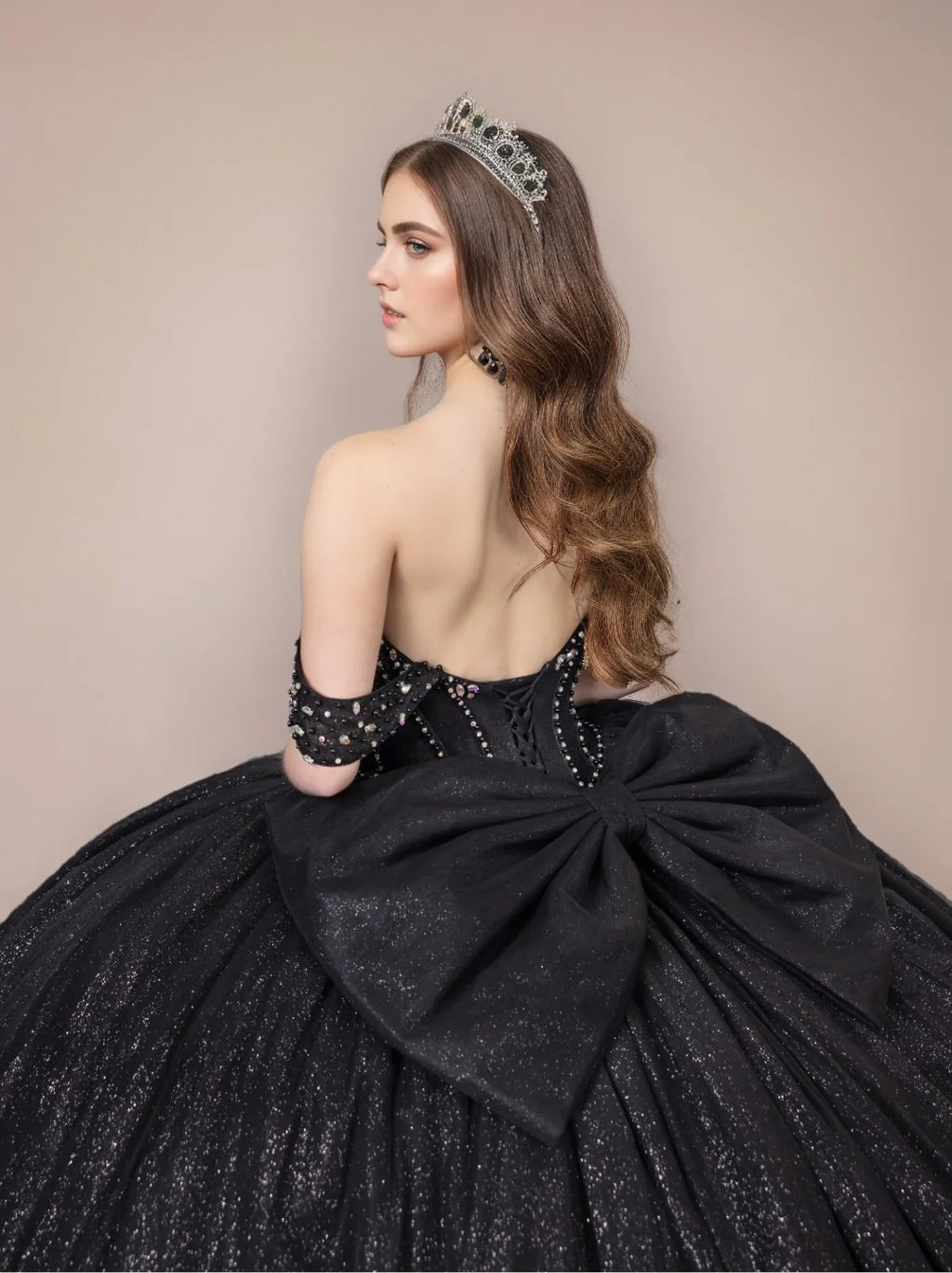 Ball Gown Off-the-Shoulder Sleeveless Floor-length Tulle Long Prom Dresses with Sequins BabaMila