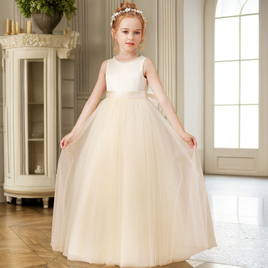 Flower Girl Dress For Kids Festivity Celebration Wedding Pageant Birthday Evening Party Ceremony Banquet Prom Event Girls Gidiondress