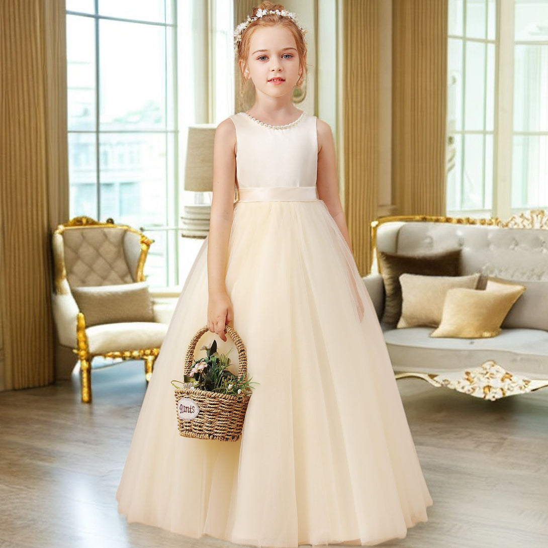 Flower Girl Dress For Kids Festivity Celebration Wedding Pageant Birthday Evening Party Ceremony Banquet Prom Event Girls Gidiondress