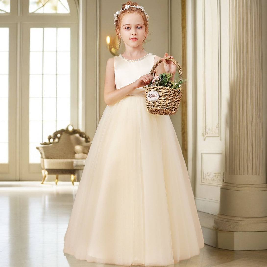 Flower Girl Dress For Kids Festivity Celebration Wedding Pageant Birthday Evening Party Ceremony Banquet Prom Event Girls Gidiondress