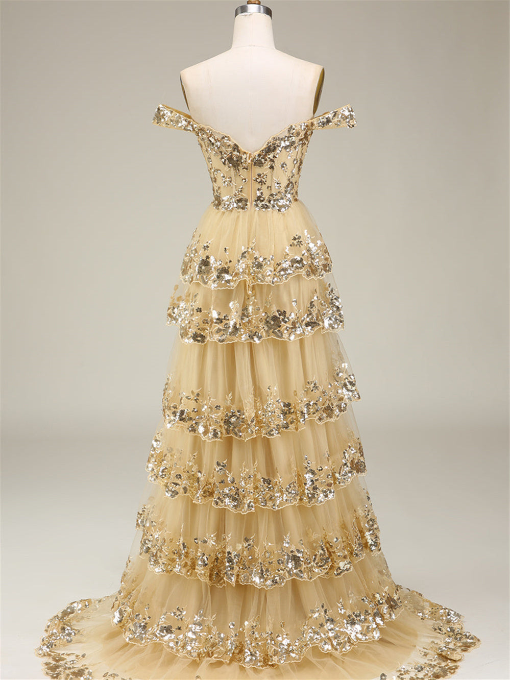 A-Line/Princess Sweetheart Off The Shoulder Floor-Length Evening Dress With Sequins BabaMila