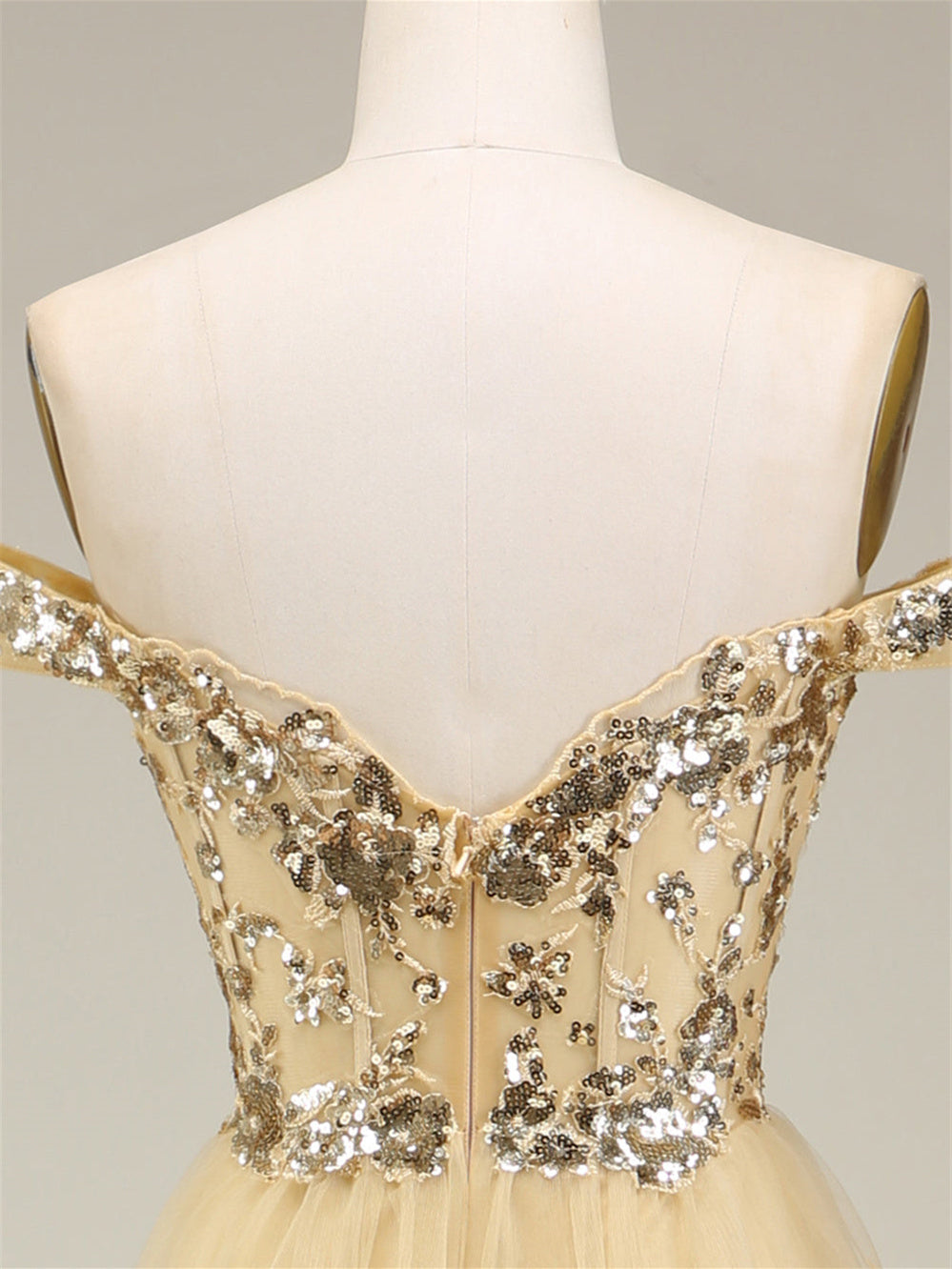 A-Line/Princess Sweetheart Off The Shoulder Floor-Length Evening Dress With Sequins BabaMila