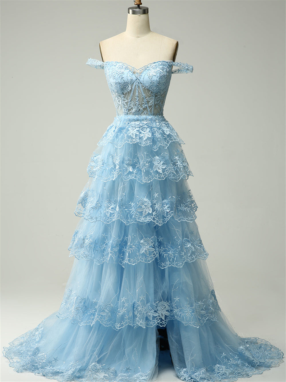 A-Line/Princess Sweetheart Off The Shoulder Floor-Length Evening Dress With Sequins BabaMila