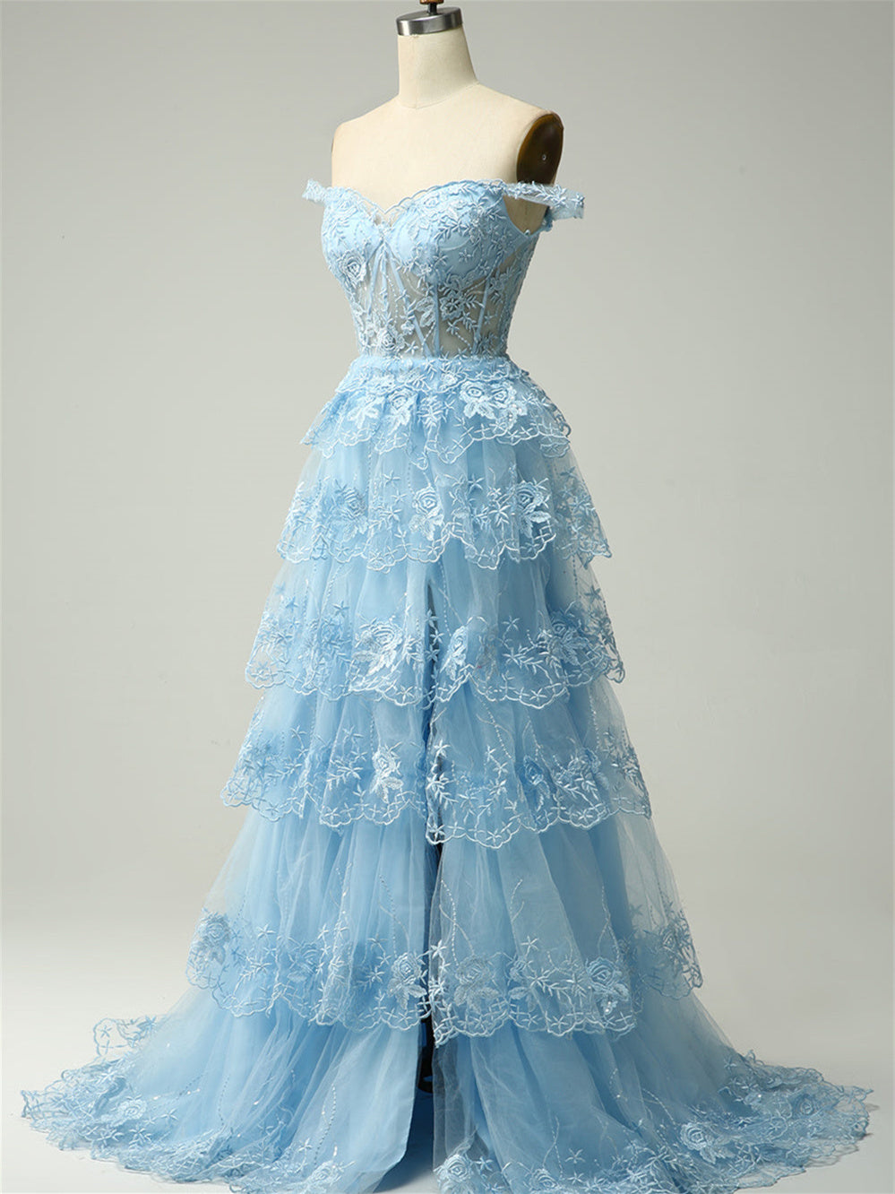 A-Line/Princess Sweetheart Off The Shoulder Floor-Length Evening Dress With Sequins BabaMila