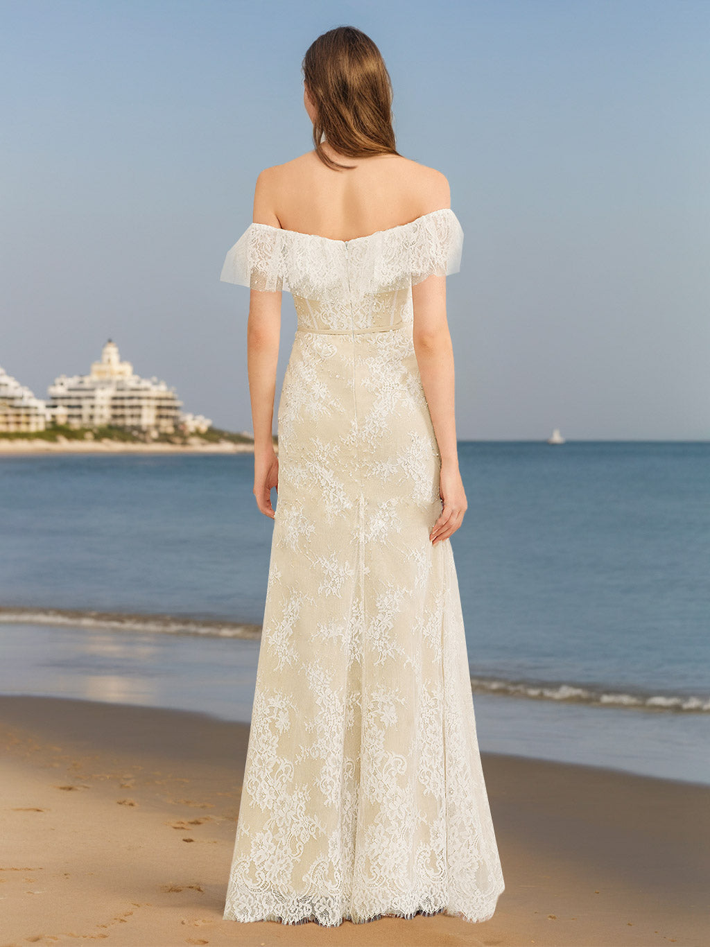 A-Line/Princess Off-the-Shoulder Sweetheart Floor-Length Wedding Dress with Appliques BabaMila