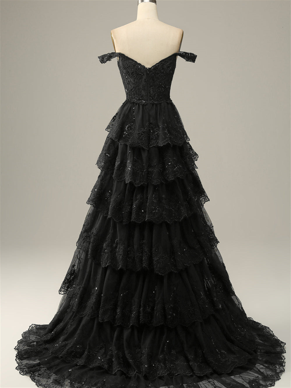 A-Line/Princess Sweetheart Off The Shoulder Floor-Length Evening Dress With Sequins BabaMila