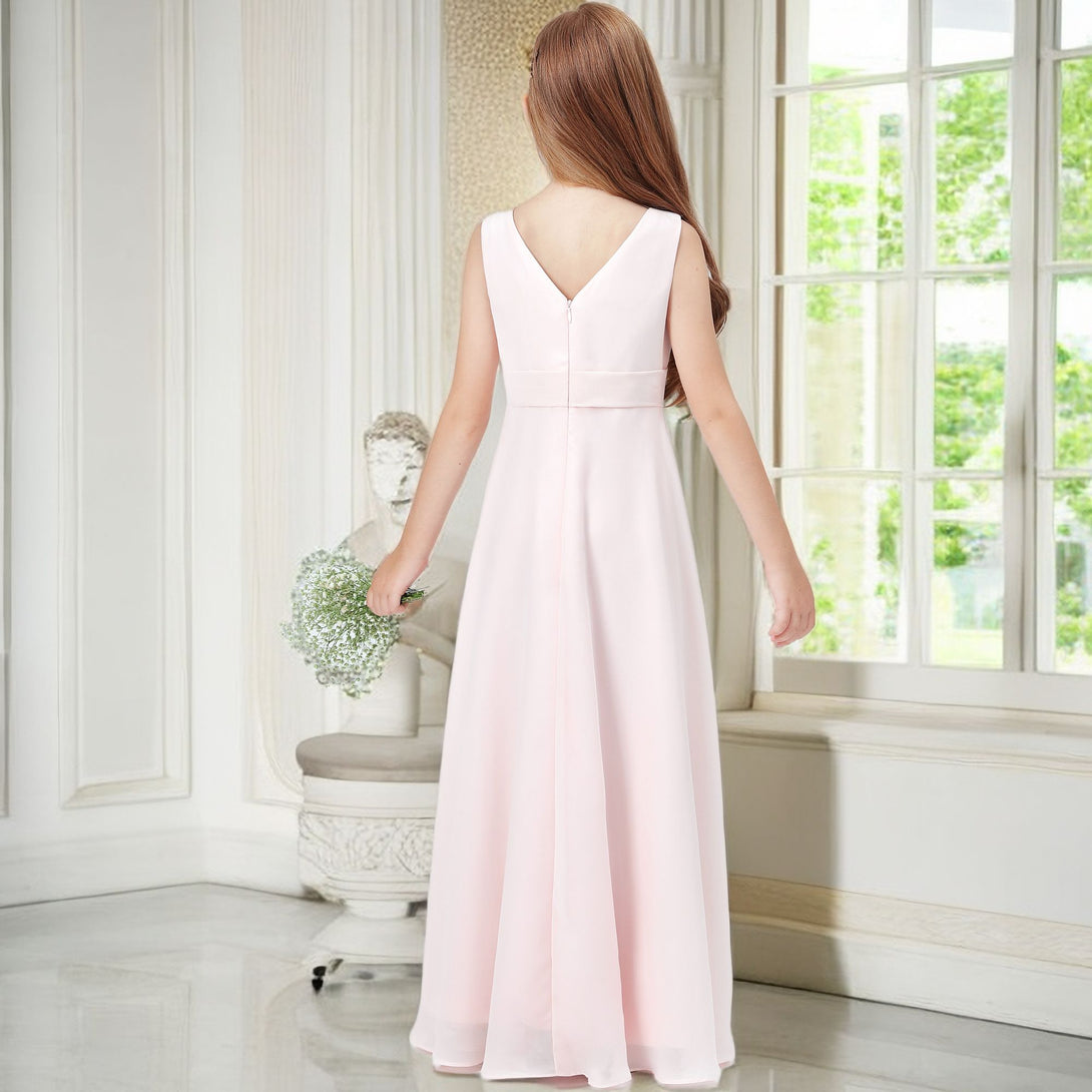 Chiffon Junior Bridesmaid Dress For Children Pageant Wedding Festivity Celebration Pageant Birthday Evening Party Ball Girls Gidiondress