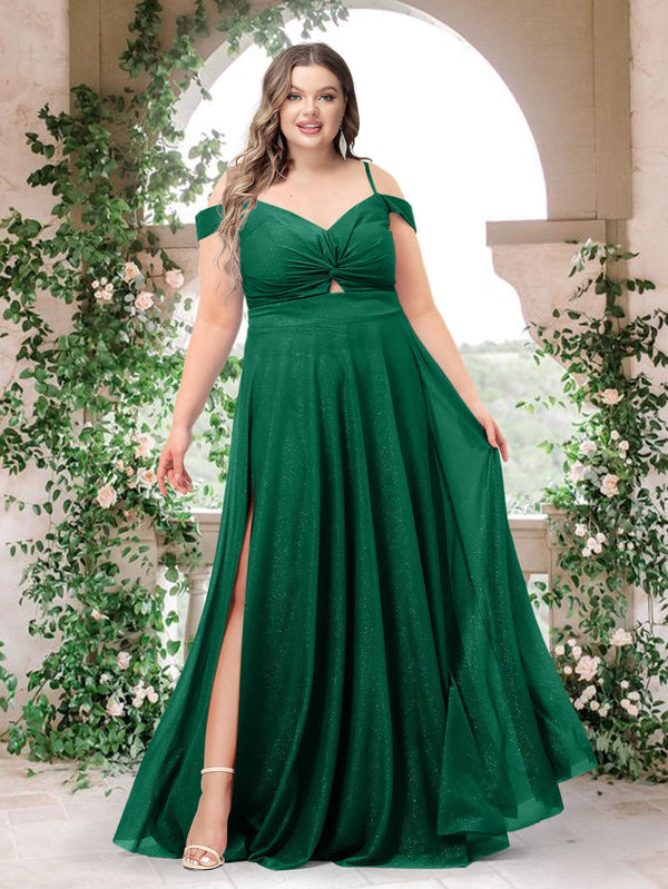 A-Line/Princess Sweetheart Plus Size Bridesmaid Dresses with Ruffles BabaMila