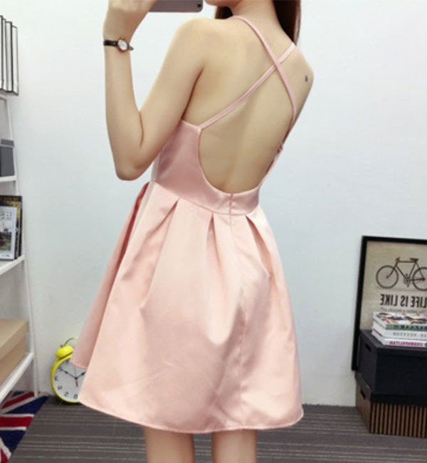 Homecoming Dress Sexy V-neck Criss-Cross Straps Short Prom Dress Party Dress Homecoming Dress BabaMila