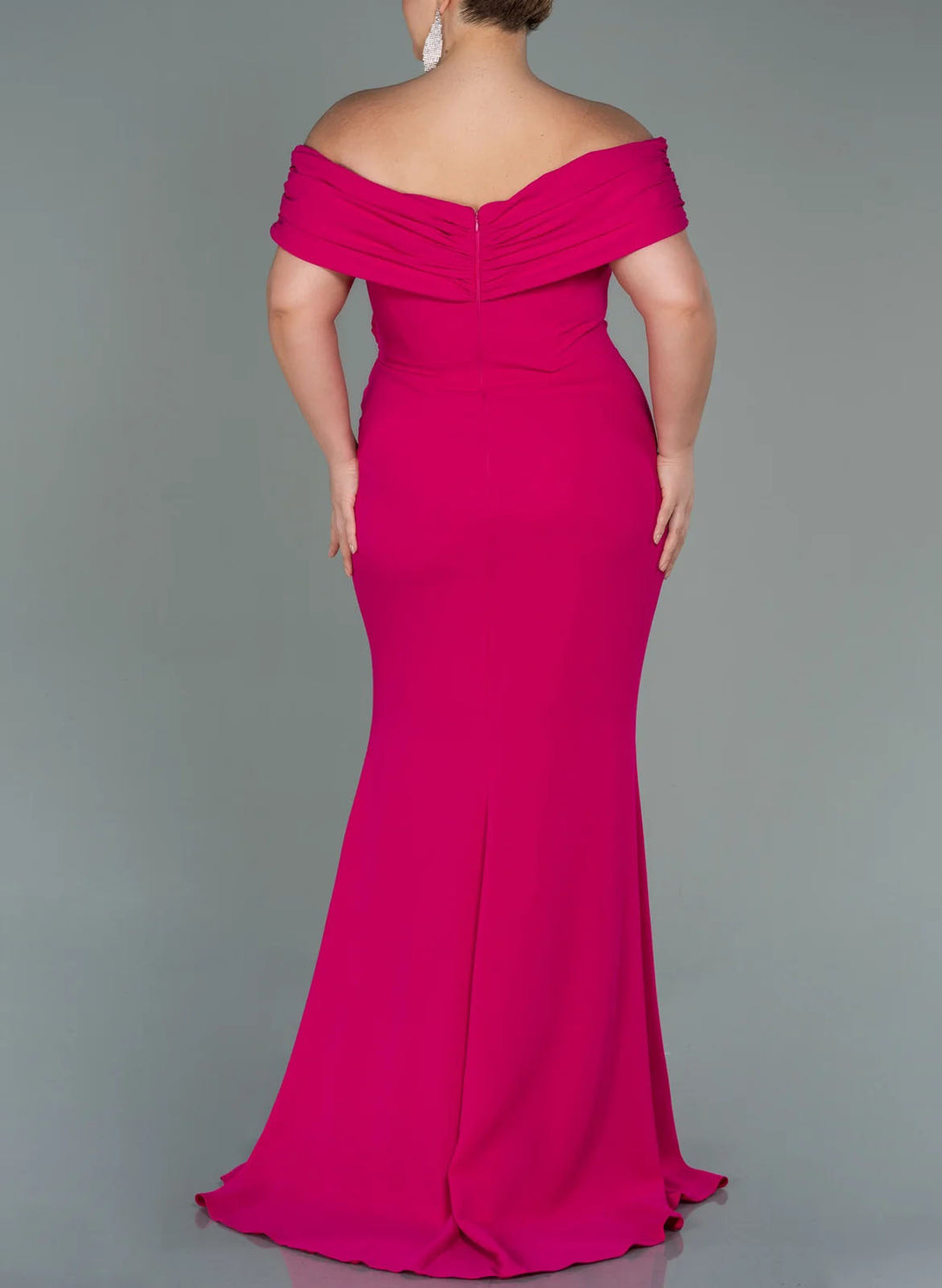 Trumpet/Mermaid Curvy Off-The-Shoulder Mother Of The Bride Dresses With Split Side BabaMila