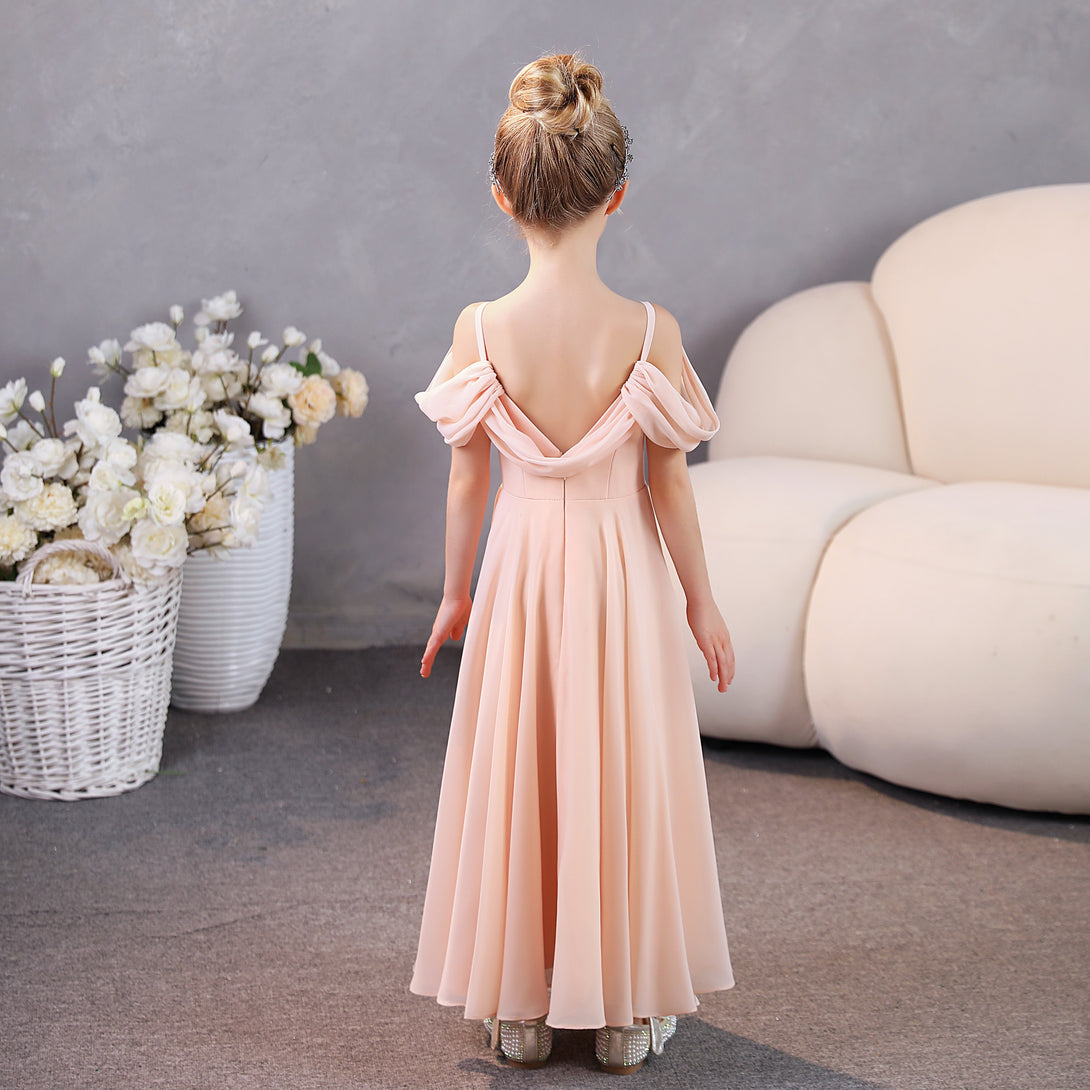 Girls Birthday Dresses Chiffon Floor-Length Junior Bridesmaid Dress/Party Dresses Girls Gidiondress