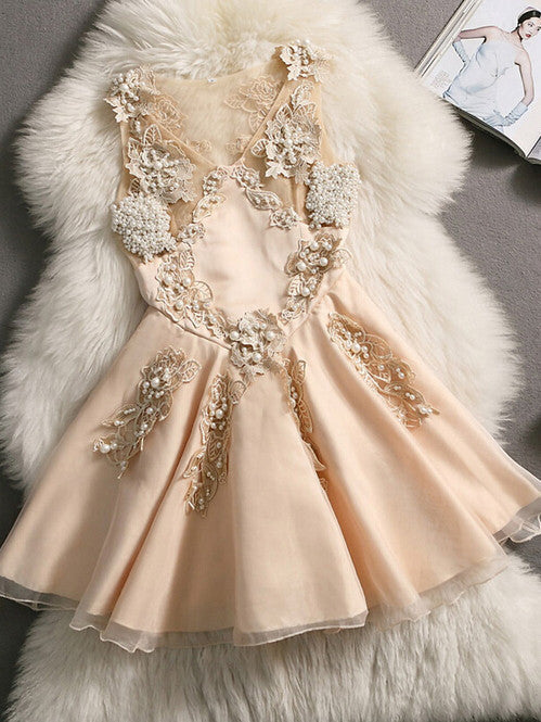 Homecoming Dress Sexy V-neck Beading Short Prom Dress Party Dress Homecoming Dress BabaMila