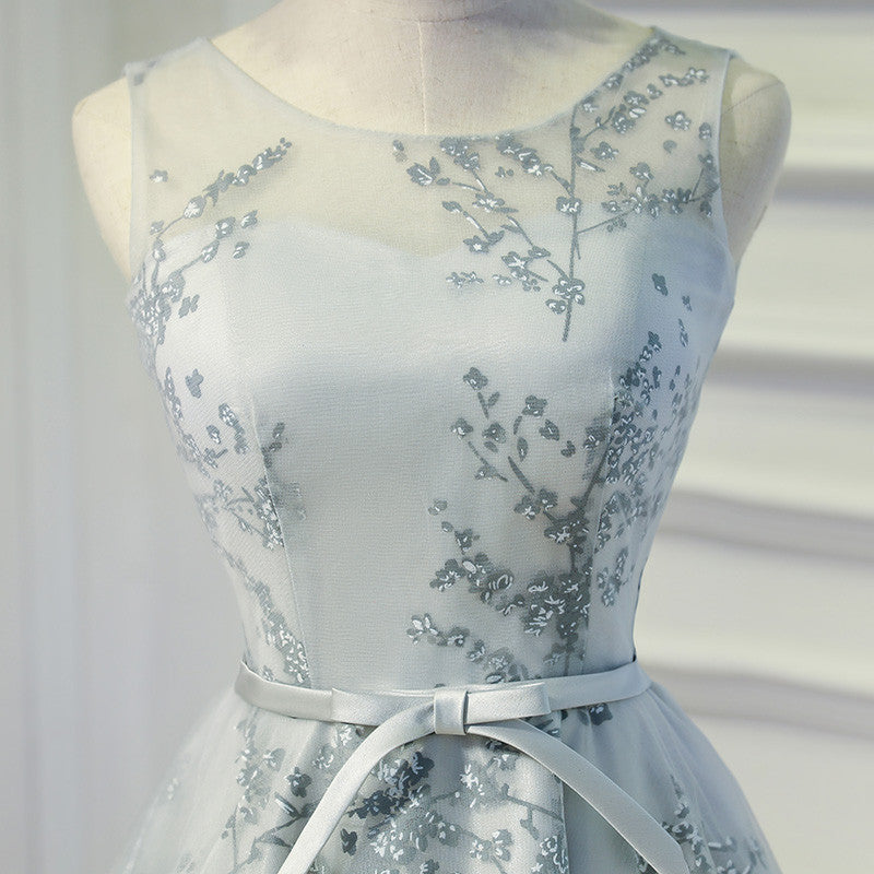 Homecoming Dress Scoop Lace-up Bowknot Short Prom Dress Party Dress Homecoming Dress BabaMila