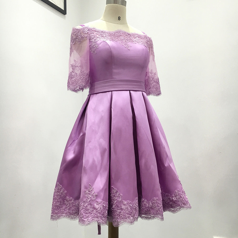 Homecoming Dress Gold Off-the-shoulder Short Prom Dress Party Dress Homecoming Dress BabaMila