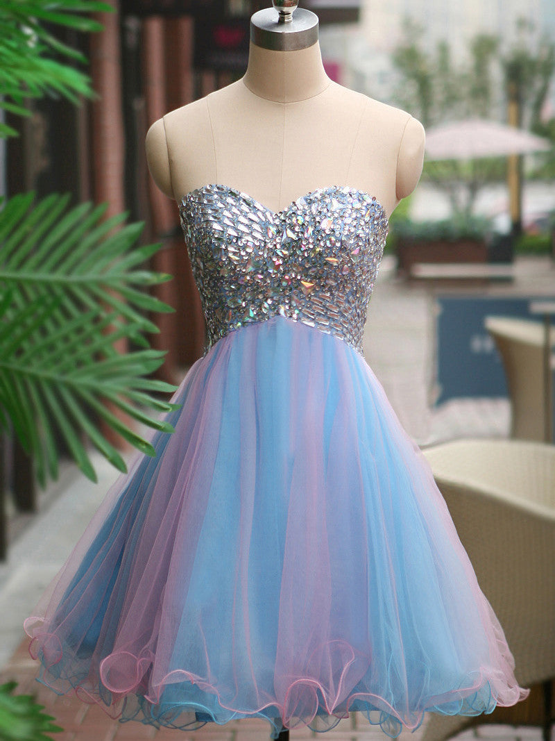Homecoming Dress Blue Sweetheart Sexy Short Prom Dress Party Dress Homecoming Dress BabaMila