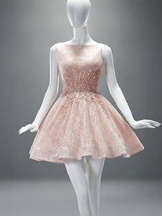 Homecoming Dress Sexy Pearl Pink Short Prom Dress Party Dress Homecoming Dress BabaMila