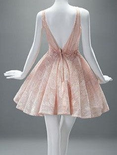 Homecoming Dress Sexy Pearl Pink Short Prom Dress Party Dress Homecoming Dress BabaMila