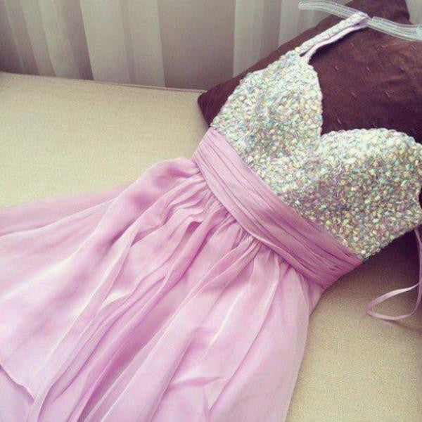 Homecoming Dress Rhinestone Straps Short Prom Dress Party Dress Homecoming Dress BabaMila
