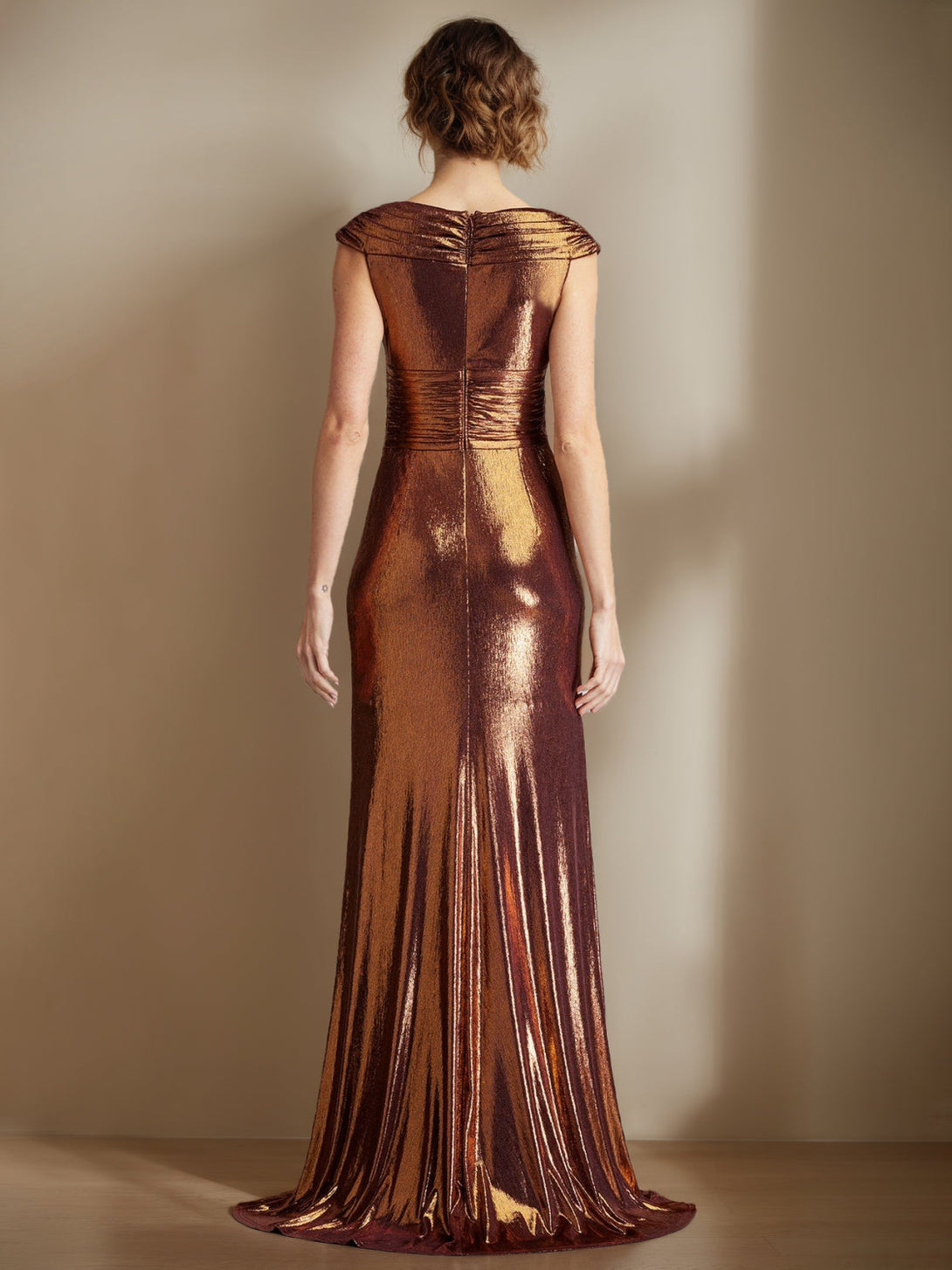 Trumpet/Mermaid Scoop Neck Sleeveless Floor-Length Mother Of The Bride Long Dresses With Ruffles & Split Side BabaMila