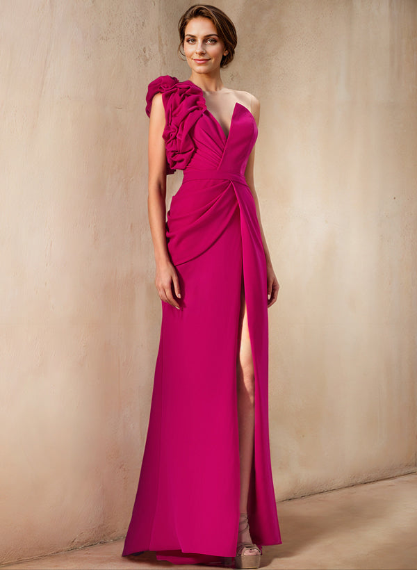 Sheath/Column One-Shoulder Mother Of The Bride Dresses With Split Side BabaMila